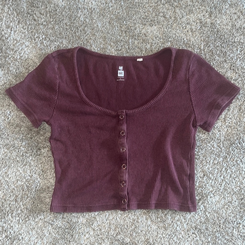 PacSun Button Up Crop Top